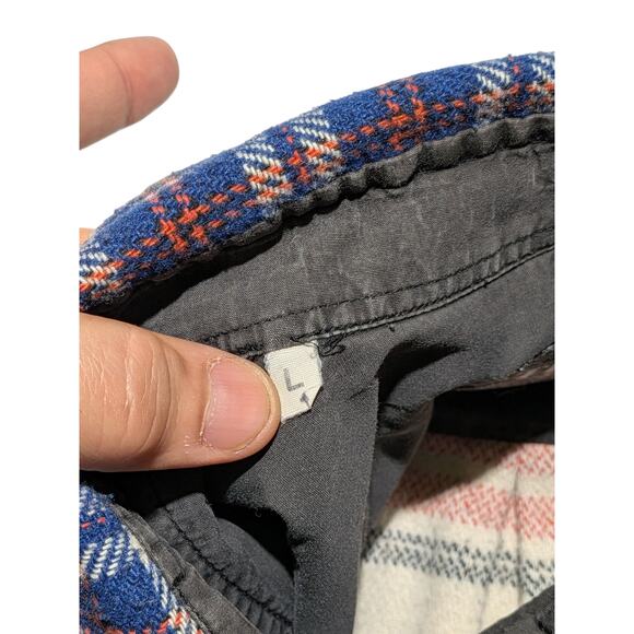 Think Pink Patchwork Flannel Shirt L Plaid Stripe Outdoor Vintage - Picture 6 of 14